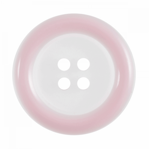 Colour rim clear button - 25mm Light Pink - Riverside Beads