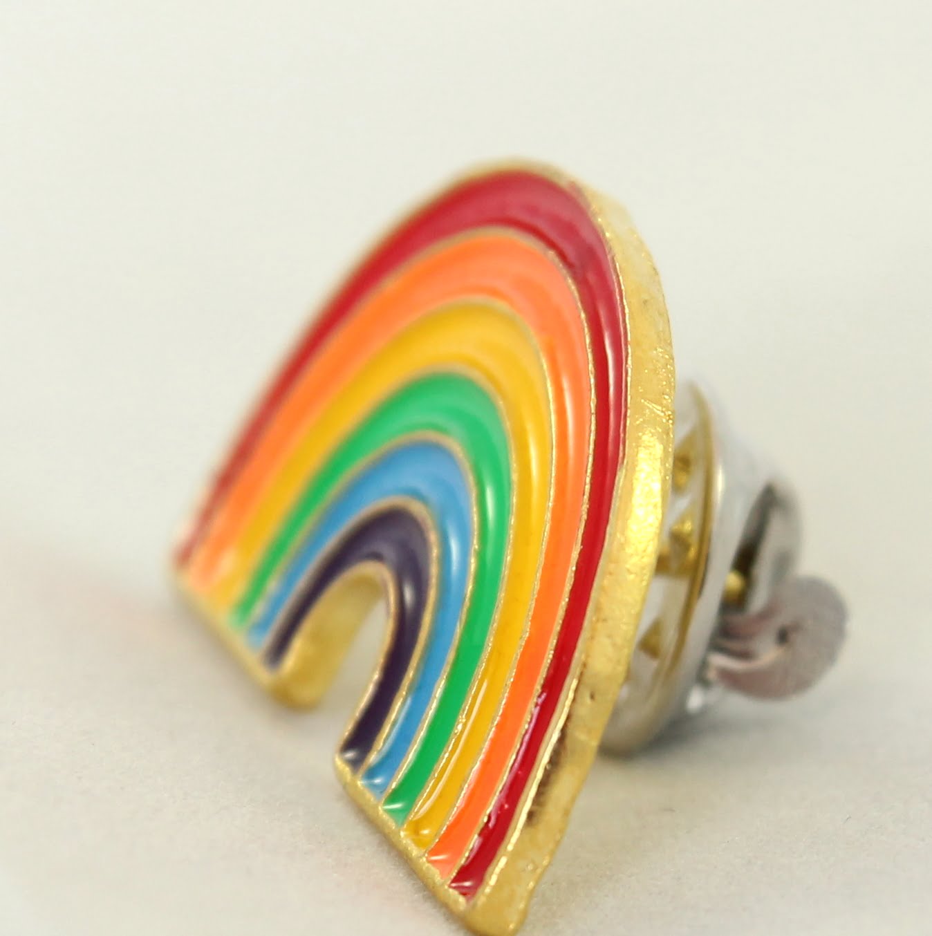 Rainbow Pin Enamel Badge Riverside Beads