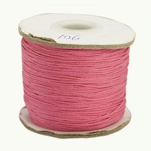 Hot pink 0.6mm macramé cord for Shamballa bracelets, beaded kumihimo, knotting and jewellery making