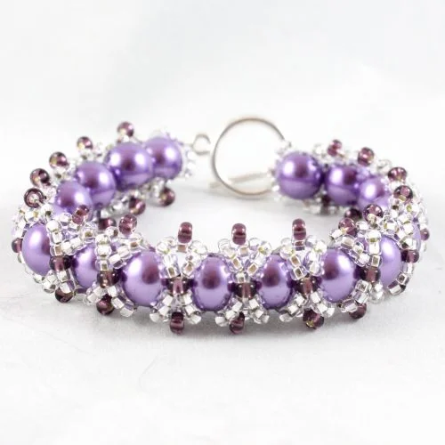 Caterpillar Bracelet Kit Teal and Purple - Makes 4 - Image 2