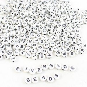 Monochrome Acrylic Alphabet Beads - Riverside Beads