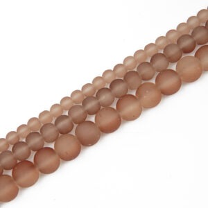Frosted Glass Bead - Brown