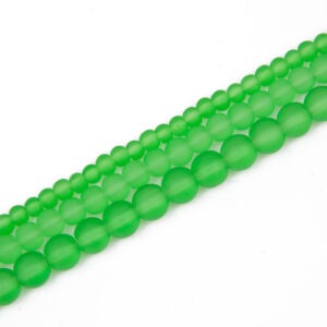 Frosted Glass Bead - Leaf Green