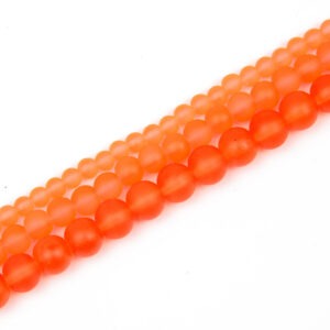 Frosted Glass Bead - Fluorescent Orange