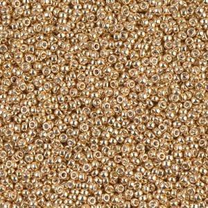 Size 15/0 Miyuki Seed Beads - Galvanized Gold - Riverside Beads