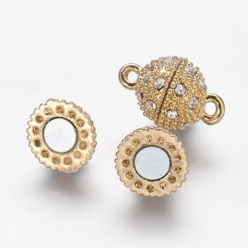 10mm Gold Plated Magnetic Diamante Clasp