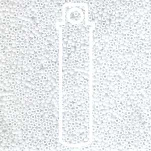 Size 15/0 Miyuki Seed Beads - Opaque Chalk White - Riverside Beads