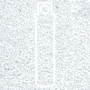 Size 15/0 Miyuki Seed Beads - Matte White - Riverside Beads