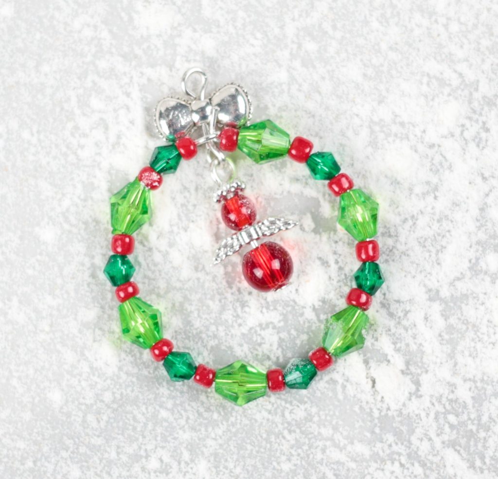 Red Beaded Wreath Angel - Riverside Beads