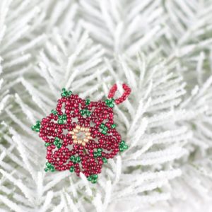 Beaded Poinsettia Ornament Kit - Riverside Beads