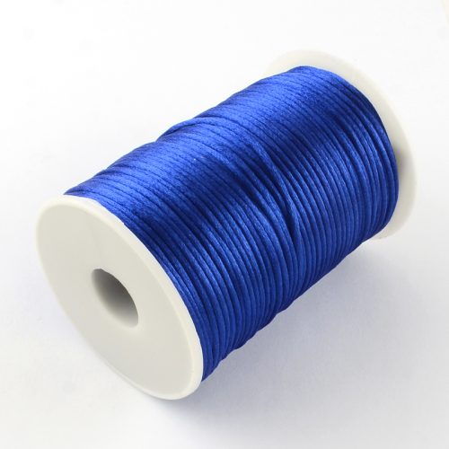 Dark Blue Satin Cord By The Roll - 1mm - 2mm - Riverside Beads