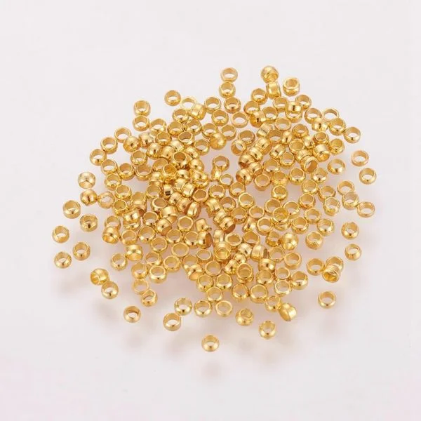 2mm Gold Plated Crimp Beads