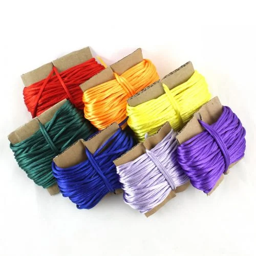 2mm Rainbow Satin Cord – 70 metres - 7 colours