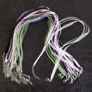 Ribbon Cord Necklaces Pastels - Riverside Beads