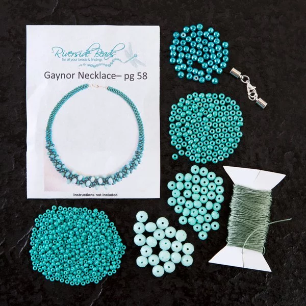 Teal Crystal Kumihimo Necklace - Gaynor - Image 2