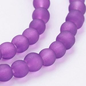 Frosted Glass Bead - Dark Purple - Riverside Beads