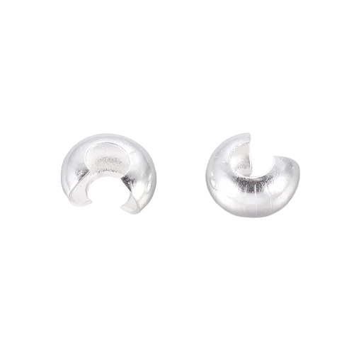4mm Crimp Cover - Silver Plated