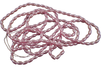 Pink Acrylic Rice Pearl - Riverside Beads