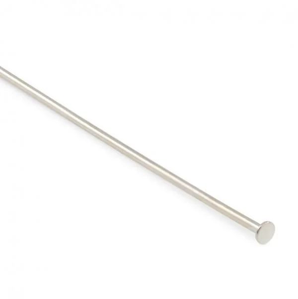 50mm Flat End Headpin - Silver Plated