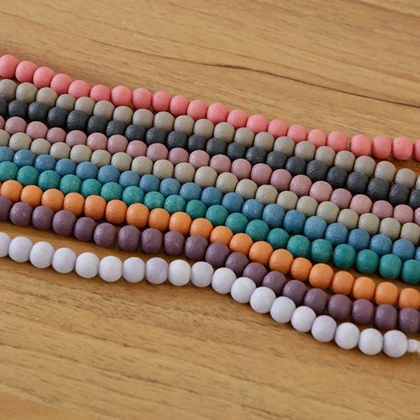 8mm Stone Effect Glass Beads – Collection - Riverside Beads