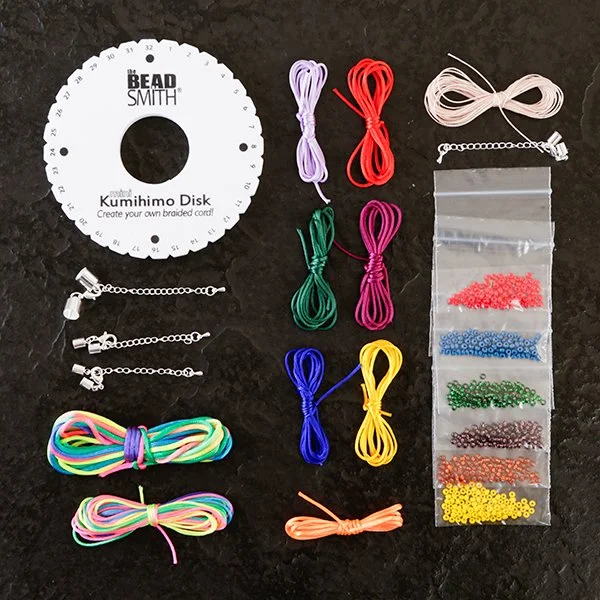 Rainbow Kumihimo Braiding Kit Makes 4 Assorted Bracelets - Image 7