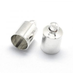 6mm Silver Kumihimo End Caps - Riverside Beads
