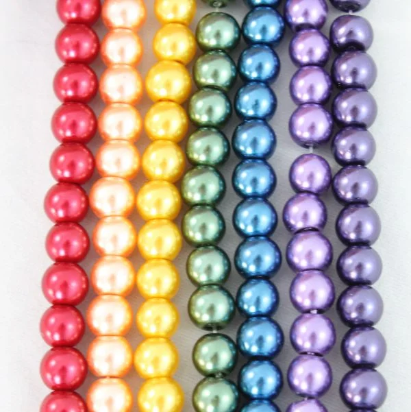 6mm Rainbow Glass Pearl Strand Bundle – Approx. 245 Pieces - Image 2