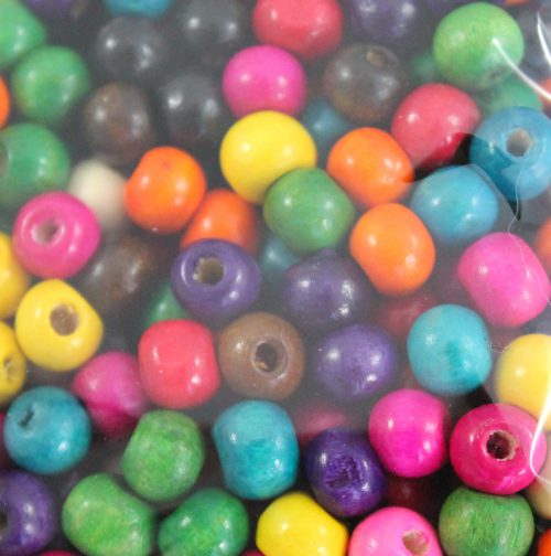 6mm Rainbow wooden beads - Riverside Beads