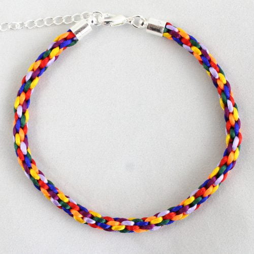 Braided Rainbow Kumihimo Bracelet-riverside beads