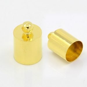 8mm Gold Kumihimo End Caps - Riverside Beads