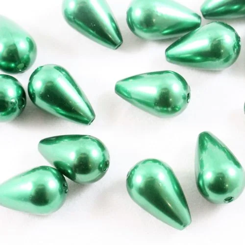 Acrylic Drop Bead - Green - 16x10mm