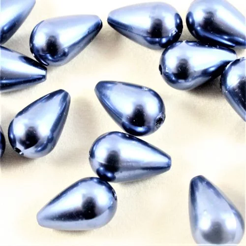 Acrylic Drop Bead - Blue - 16x10mm