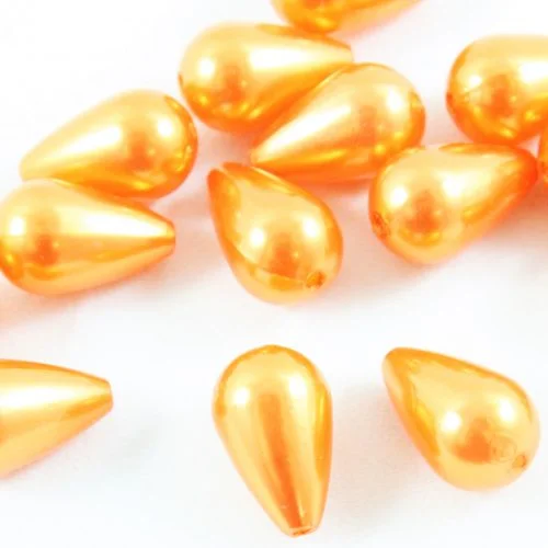 Acrylic Drop Bead - Orange - 16x10mm