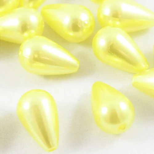 Acrylic Drop Bead - Yellow - 16x10mm