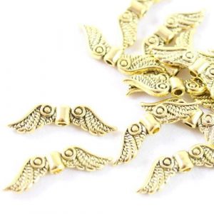 Angel Feather Wing Charms – Gold - Riverside Beads