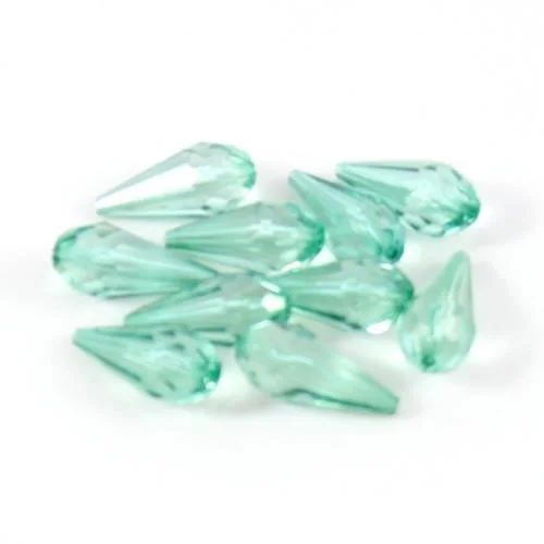 Acrylic Drop Bead Faceted - Teal - 24x11mm