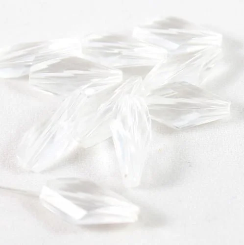 Acrylic Drop Bead Faceted - Acrylic Clear - 20x10mm