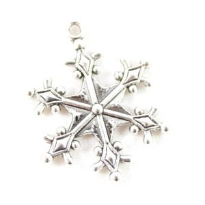 Antique Silver Snowflake Charms - Riverside Beads