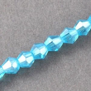 Crystal Bicone Bead - Aquamarine AB - Riverside Beads