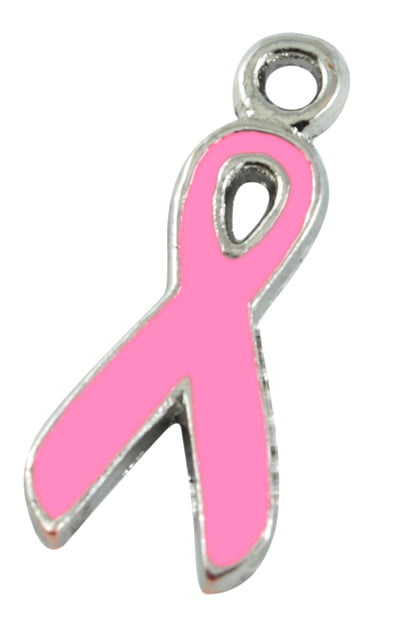 Enamel Breast Cancer Awareness Ribbon Charms - Riverside Beads