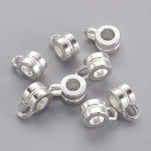 6x9mm Silver Plated Bail - Charm Carrier