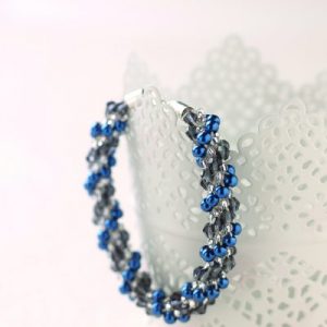 Pearl and Bicone Kumihimo Bracelet. - Riverside Beads