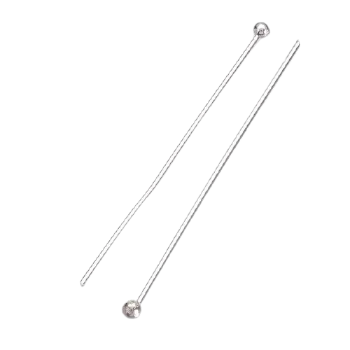 60mm Ball End Headpin - Silver Plated - Image 2
