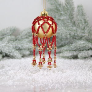 Beaded Bauble Nets Kit - RedGold - riverside Beads