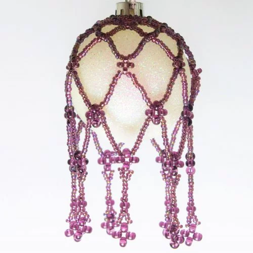 Beaded Bauble Nets Kit - Purple - Makes 5 - Image 2