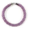 Purple Beaded Kumihimo Bracelet-riverside beads