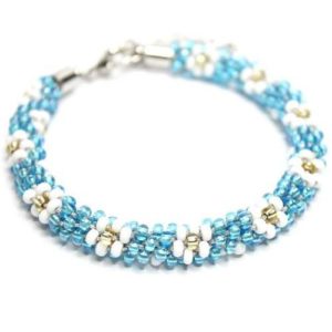 Blue Beaded Flower Kumihimo Kit - Riverside Beads
