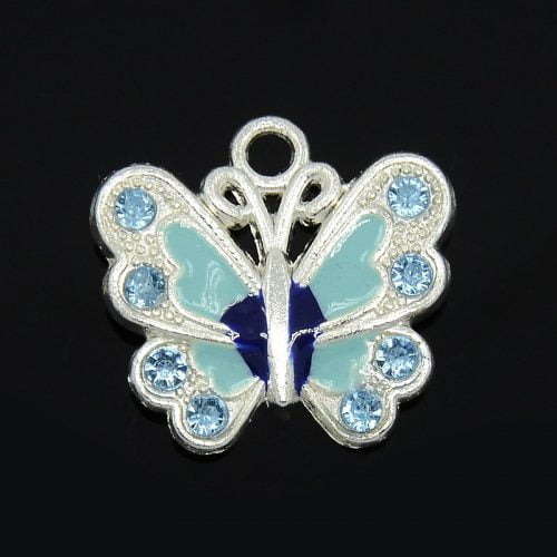Blue Enamel Butterfly Charms - Riverside Beads