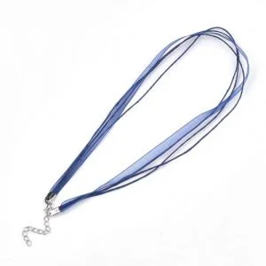 Ribbon Cord Necklace Blue - Riverside Beads