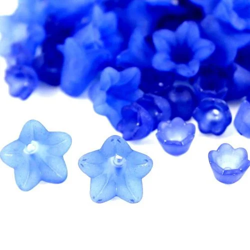 Acrylic Lucite Flower Bead Collection - Blue